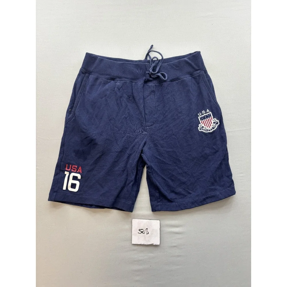 Polo Ralph Lauren Mens S Navy Blue 2016 USA Olympic Team Fleece Athletic Shorts